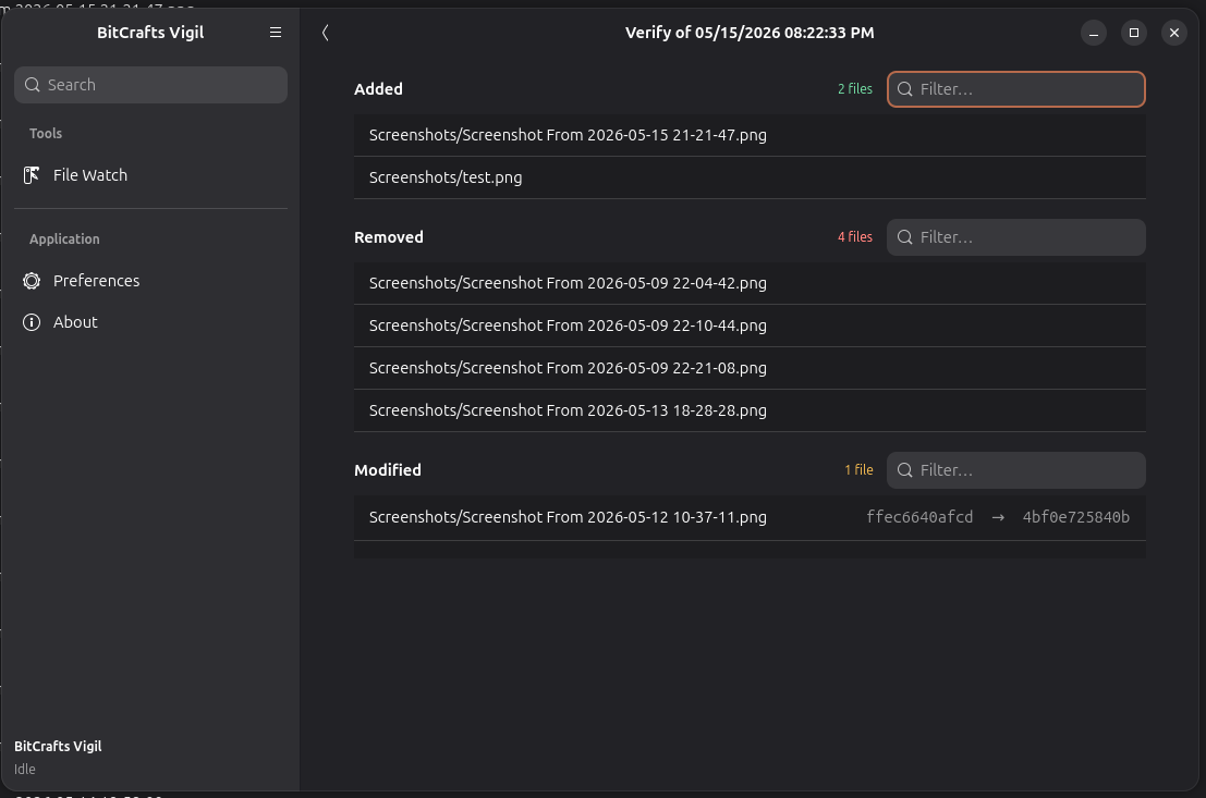 Verify diff detail